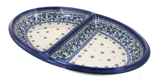 Polish Pottery Spring Blossom Large Divided Dish