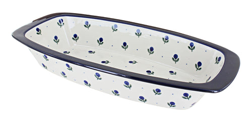 Polish Pottery Blueberry Long Serving Dish