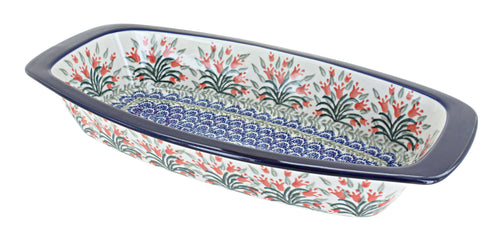 Polish Pottery Spring Tulip Long Serving Dish