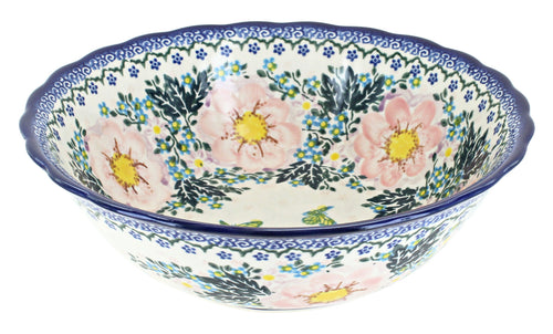 Polish Pottery Apple Blossom Large Serving Bowl