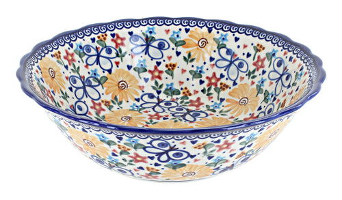 Polish Pottery Butterfly Large Serving Bowl