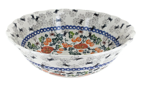 Polish Pottery Trick or Treat Large Serving Bowl