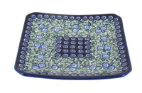 Polish Pottery Seaside Swirl Square Dessert Plate