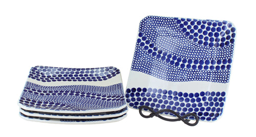 Polish Pottery Zara Square Dessert Plate Set