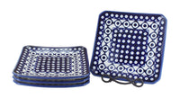 Polish Pottery Xandra Square Dessert Plate Set