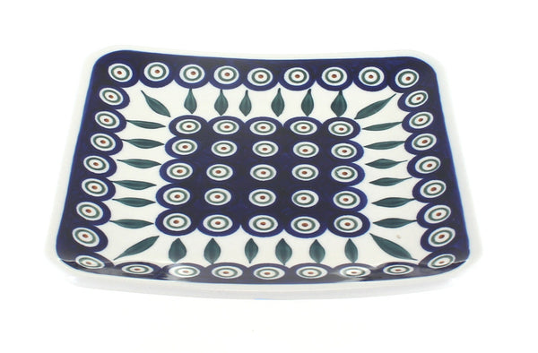 Peacock Square Dessert Plate