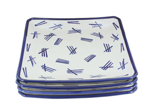 Polish Pottery Zoe Square Dinner Plate Set