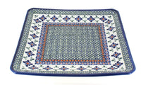 Polish Pottery Mosaic Flower Square Dinner Plate