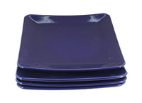 Polish Pottery Cobalt Square Dinner Plate Set