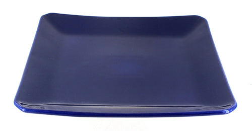 Polish Pottery Cobalt Square Dinner Plate