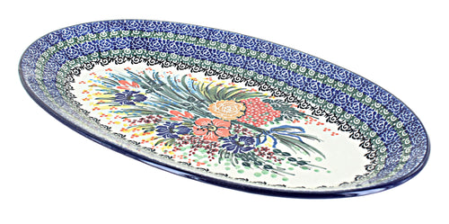 Polish Pottery Summer Blooms Oval Platter