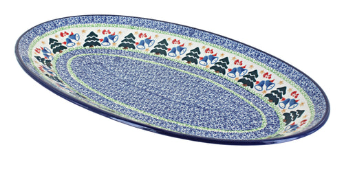 Polish Pottery Winter Bells Oval Platter