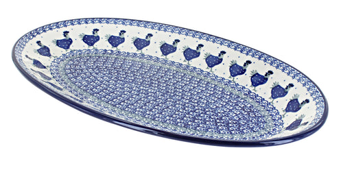 Polish Pottery Barnyard Rooster Oval Platter