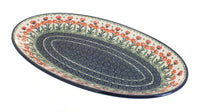 Polish Pottery Peach Posy Oval Platter