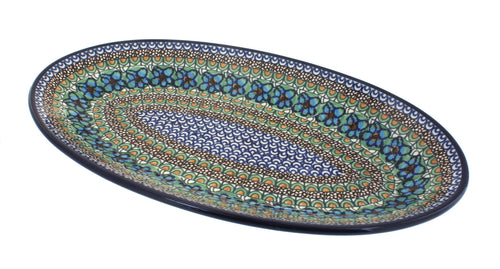 Polish Pottery Mardi Gras Oval Platter
