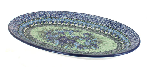 Polish Pottery Sapphire Fields Oval Platter