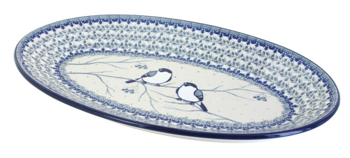 Polish Pottery Bluebird Oval Platter