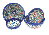 Polish Pottery Garden of Eden Measuring Bowl Set