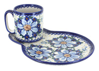 Polish Pottery Daisy Surprise Breakfast Plate with Mug