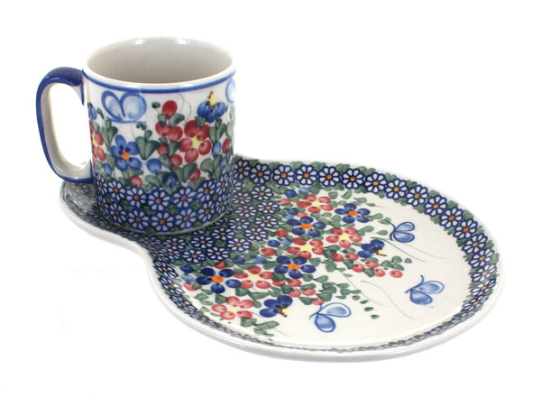 Garden Butterfly Breakfast Plate with Mug