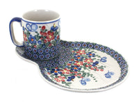 Polish Pottery Garden Butterfly Breakfast Plate with Mug