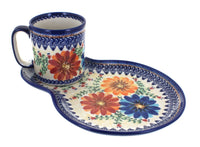 Polish Pottery Autumn Burst Breakfast Plate with Mug