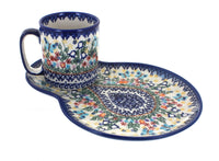 Polish Pottery Garden of Eden Breakfast Plate with Mug
