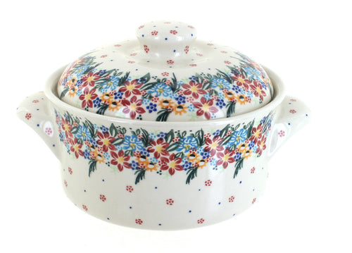 Polish Pottery Tara Round Baker with Lid