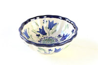Blue Tulip Small Scallop Dish Polish Pottery