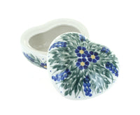 Polish Pottery Hyacinth Heart Box