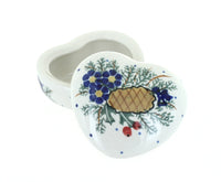 Polish Pottery Pinecone Heart Box