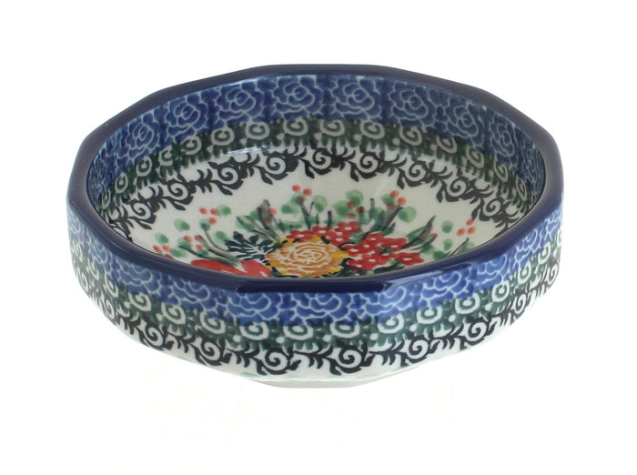 Polish Pottery Summer Blooms Small Angular Bowl