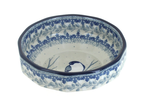 Polish Pottery Bluebird Small Angular Bowl