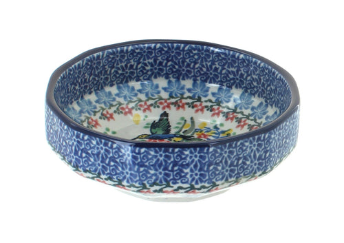 Polish Pottery Hummingbird Small Angular Bowl