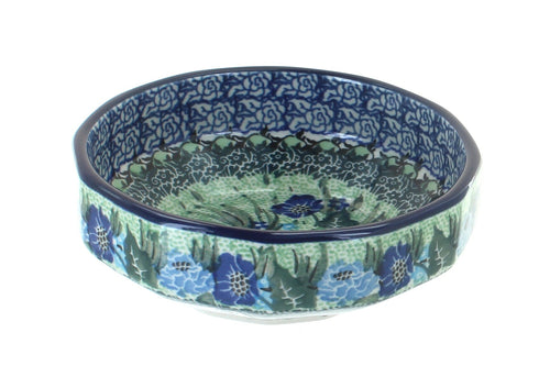 Polish Pottery Sapphire Fields Small Angular Bowl