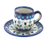 Polish Pottery Savannah Espresso Cup & Saucer