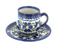 Polish Pottery Spring Blossom Espresso Cup & Saucer