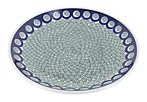 Polish Pottery Peacock Swirl Dinner Plate