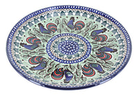 Polish Pottery Rooster Row Dinner Plate