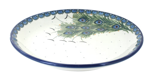Polish Pottery Peacock Feather Dinner Plate