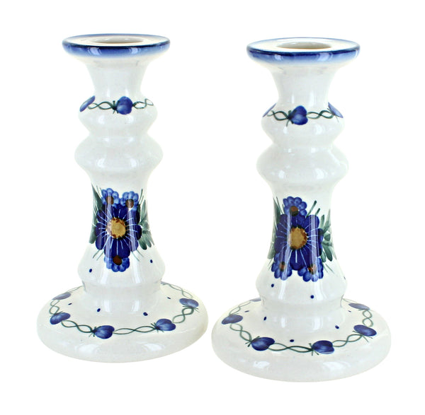 Forget Me Not Tall Candlestick Pair