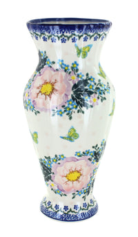 Polish Pottery Apple Blossom Tall Vase