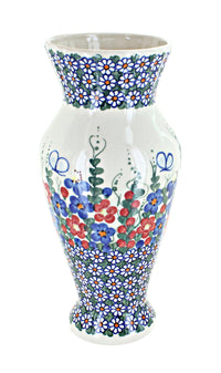 Polish Pottery Garden Butterfly Tall Vase