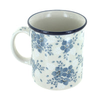 Polish Pottery Blue Fleur Small Coffee Mug
