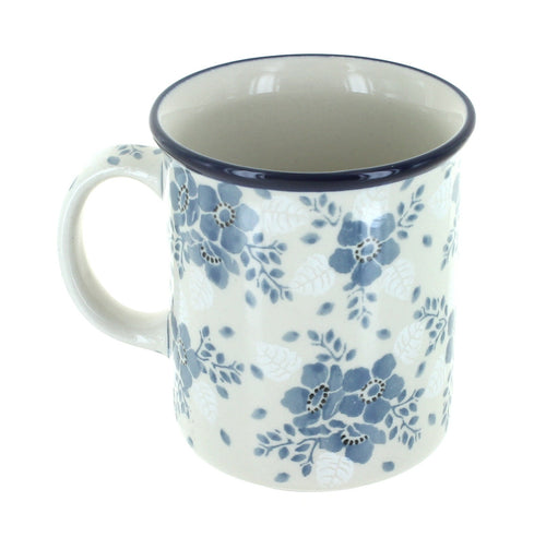 Polish Pottery Blue Fleur Small Coffee Mug