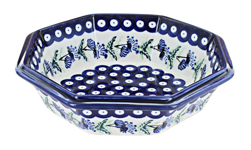 Polish Pottery Sweet Annie Large Octagonal Bowl