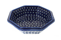 Polish Pottery Flowering Peacock Large Octagonal Bowl