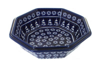 Polish Pottery Winter Nights Large Octagonal Bowl