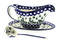 Polish Pottery Alyce Gravy Boat & Ladle