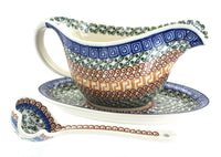 Polish Pottery Athena Gravy Boat & Ladle